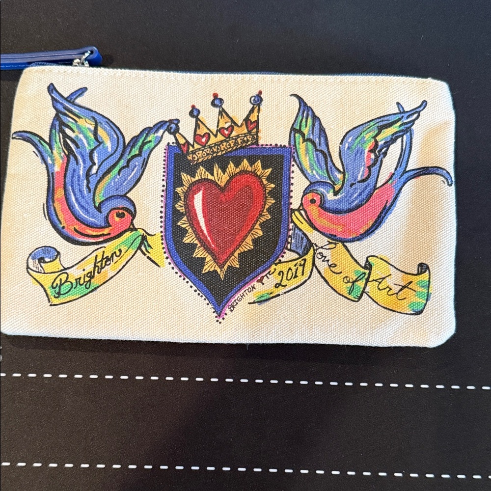 Brighton Colorful Canvas Pouch with Heart and Birds 2019